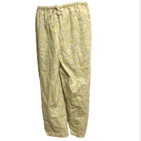 EDDIE BAUER Floral Green Pajama DrawstringLounge Pants Womens Medium - Picture 4 of 16
